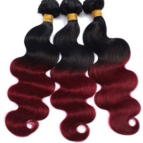 Black to Burgundy Human Hair Weave -3 Bundles
